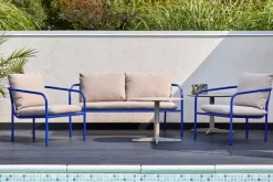 Butaca Lounge Bendt, Teddy beige-indigo blue*Brafab