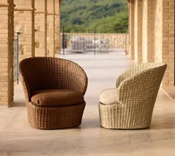 Butaca Lounge Coast swivel, Umber brown (Flat Weave)*Cane-line Best