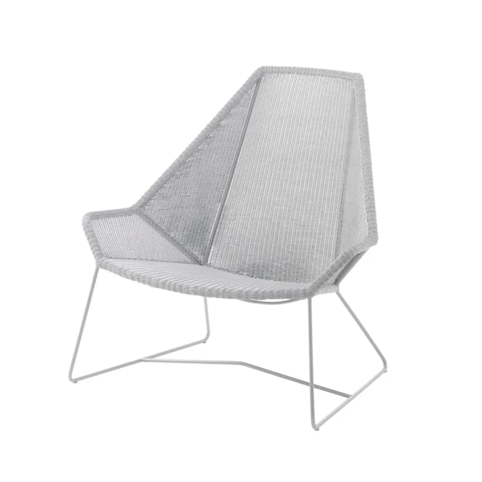 Butaca Lounge de respaldo alto Breeze weave, White grey*Cane-line Discount