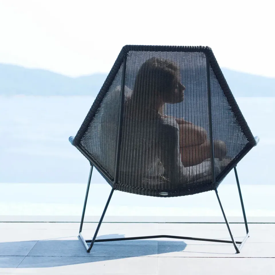 Butaca Lounge de respaldo alto Breeze weave, White grey*Cane-line Discount