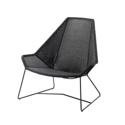 Butaca Lounge de respaldo alto Breeze weave, Black*Cane-line Clearance