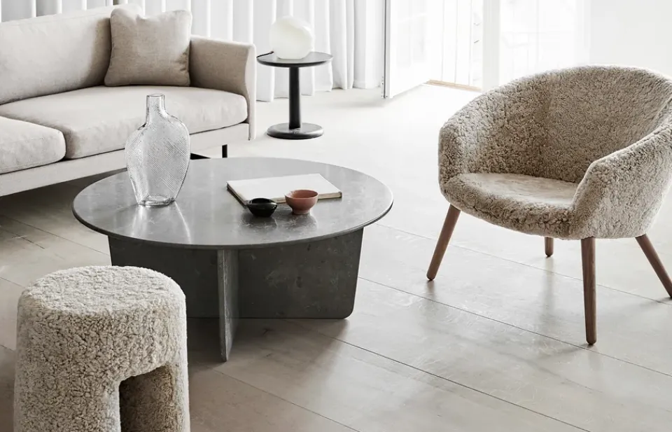 Butaca Lounge Ditzel de piel de oveja, Moonlight - walnut*Fredericia Furniture Best