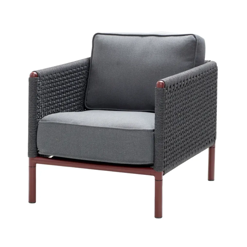 Butaca Lounge Encore, airtouch bordeaux/dark grey, incl. cojines*Cane-line Discount
