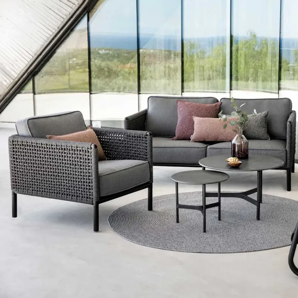 Butaca Lounge Encore, airtouch bordeaux/dark grey, incl. cojines*Cane-line Discount