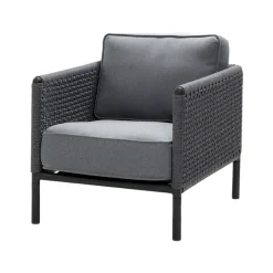 Butaca Lounge Encore, airtouch lava grey/dark grey, incl. cojines*Cane-line Outlet