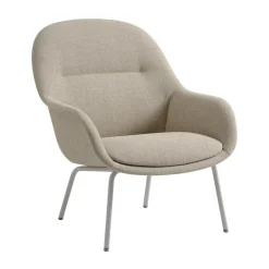 Butaca Lounge Fiber Lounge patas de acero, Ecriture 240-grey*Muuto Discount