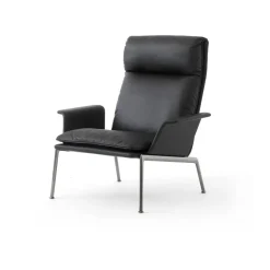Butaca lounge Muno LN17 High back, Dark chrome-Black*&Tradition New
