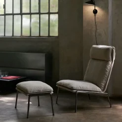 Butaca lounge Muno LN16 High back, Dark chrome-Cifrado 0221*&Tradition