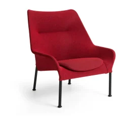 Butaca Lounge O2 Lounge Chair, Soft red-acero lacado negro*HAY Online