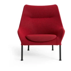 Butaca Lounge O2 Lounge Chair, Soft red-acero lacado negro*HAY Online