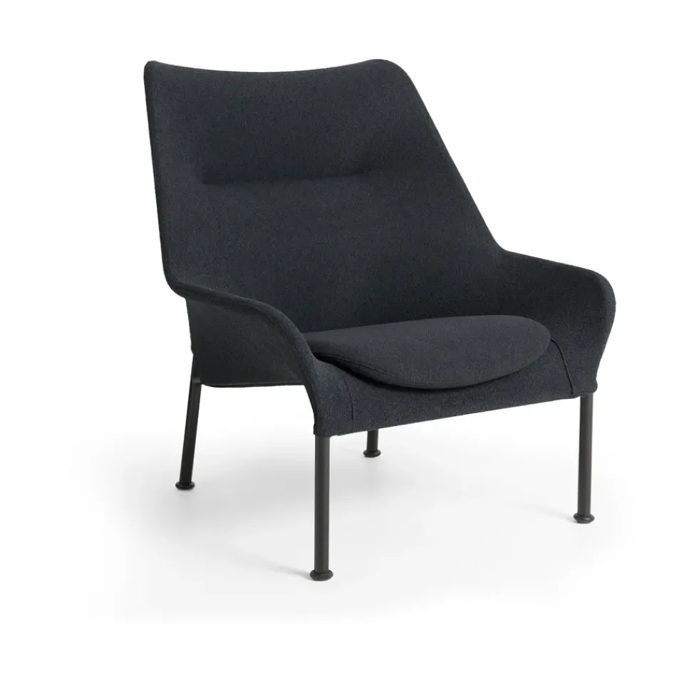 Butaca Lounge O2 Lounge Chair, Soft black-acero lacado*HAY Hot