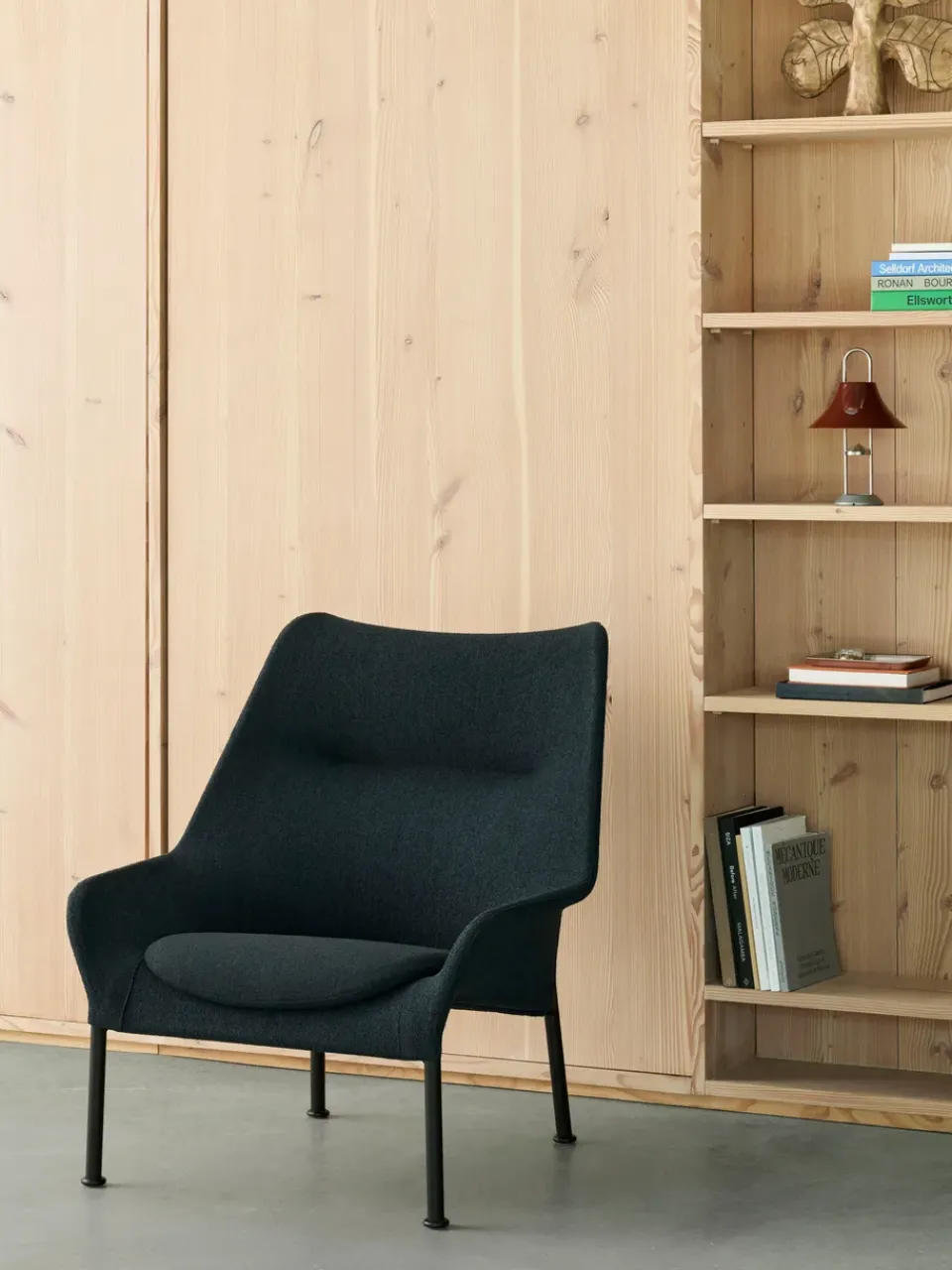 Butaca Lounge O2 Lounge Chair, Soft black-acero lacado*HAY Hot