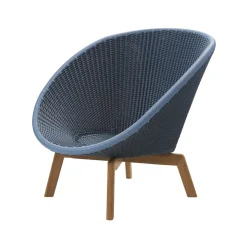 Butaca Lounge Peacock Weave, Midnight/dusty blue, patas de teca*Cane-line Clearance