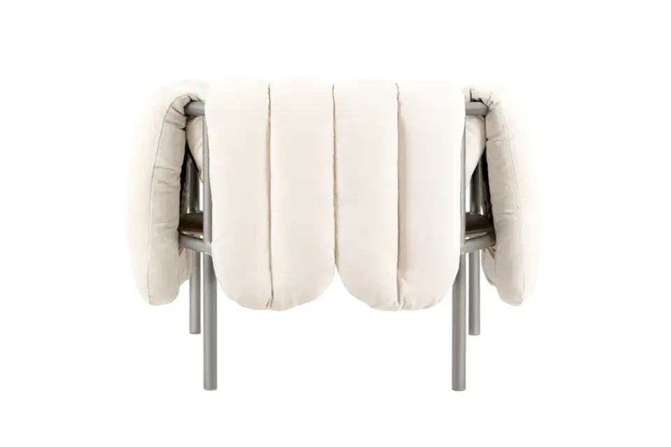 Butaca Lounge Puffy, Natural-acero inoxidable*Hem Hot