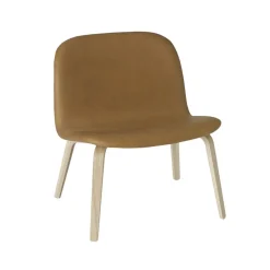 Butaca Lounge Visu asiento tapizado, Refine leather cognac-Oak*Muuto