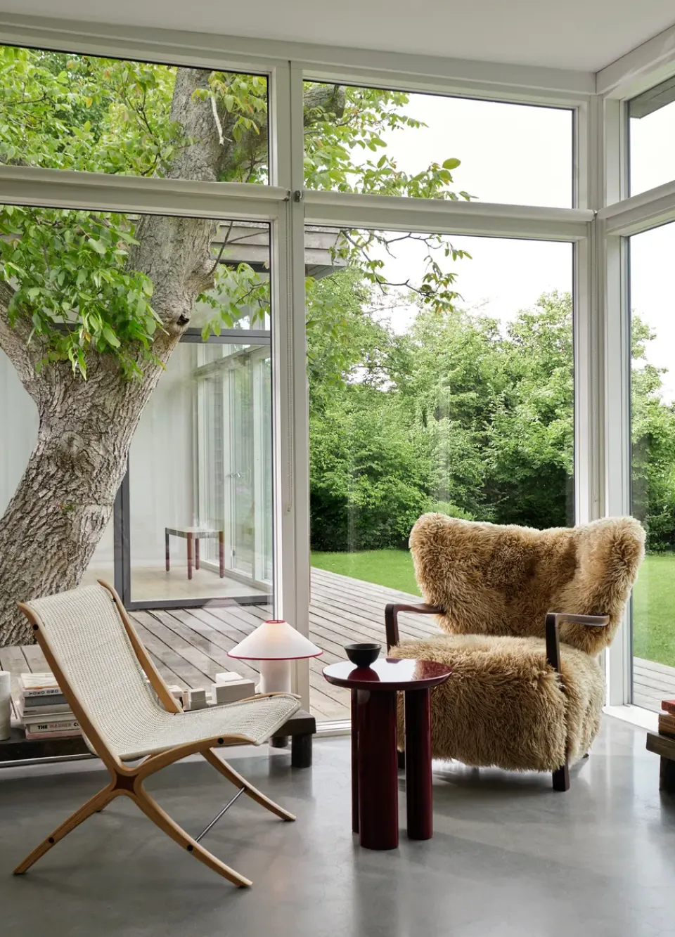 Butaca Lounge Wulff Lounge Chair ATD2, Nogal tratado-Sheepskin honey*&Tradition Best