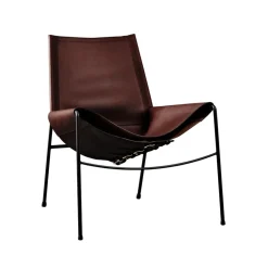 Butaca November, cuero mocca, estructura negra*OX Denmarq Discount