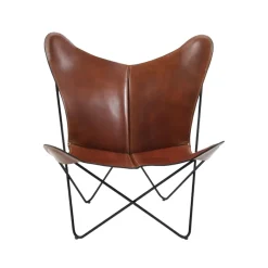Butaca Papillon, cuero coñac, estructura negra*OX Denmarq Clearance