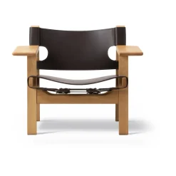 Butaca The Spanish Chair, Cuero oscuro-roble aceitado*Fredericia Furniture Sale