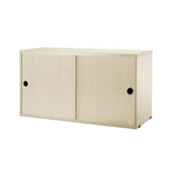 Cabinet con puertas correderas , Chapa de fresno, 78x30 cm*String New