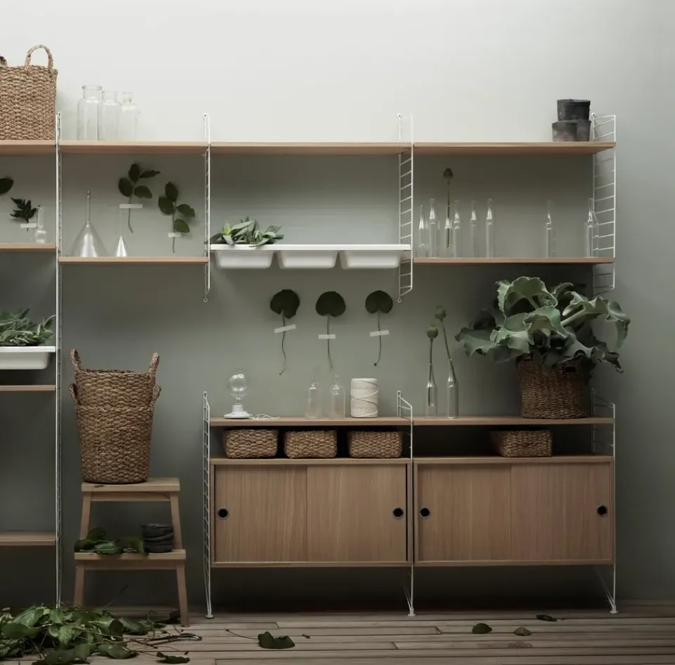 Cabinet con puertas correderas , Roble, 78x30 cm*String Discount