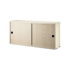 Cabinet con puertas correderas , Chapa de fresno, 78x20 cm*String Hot