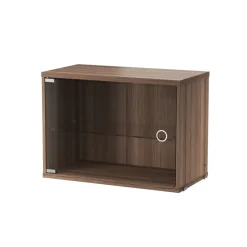 Cabinet vitrina con puertas correderas de cristal , Nogal, 58x30 cm*String Sale