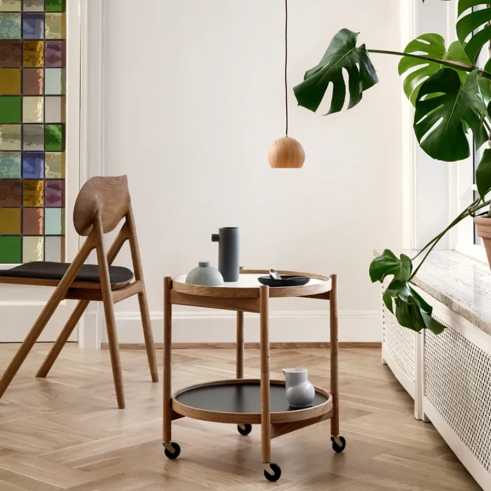 Carrito Bølling Tray Table model 50, Sunny, estructura de haya sin tratar*Brdr. Krüger Hot