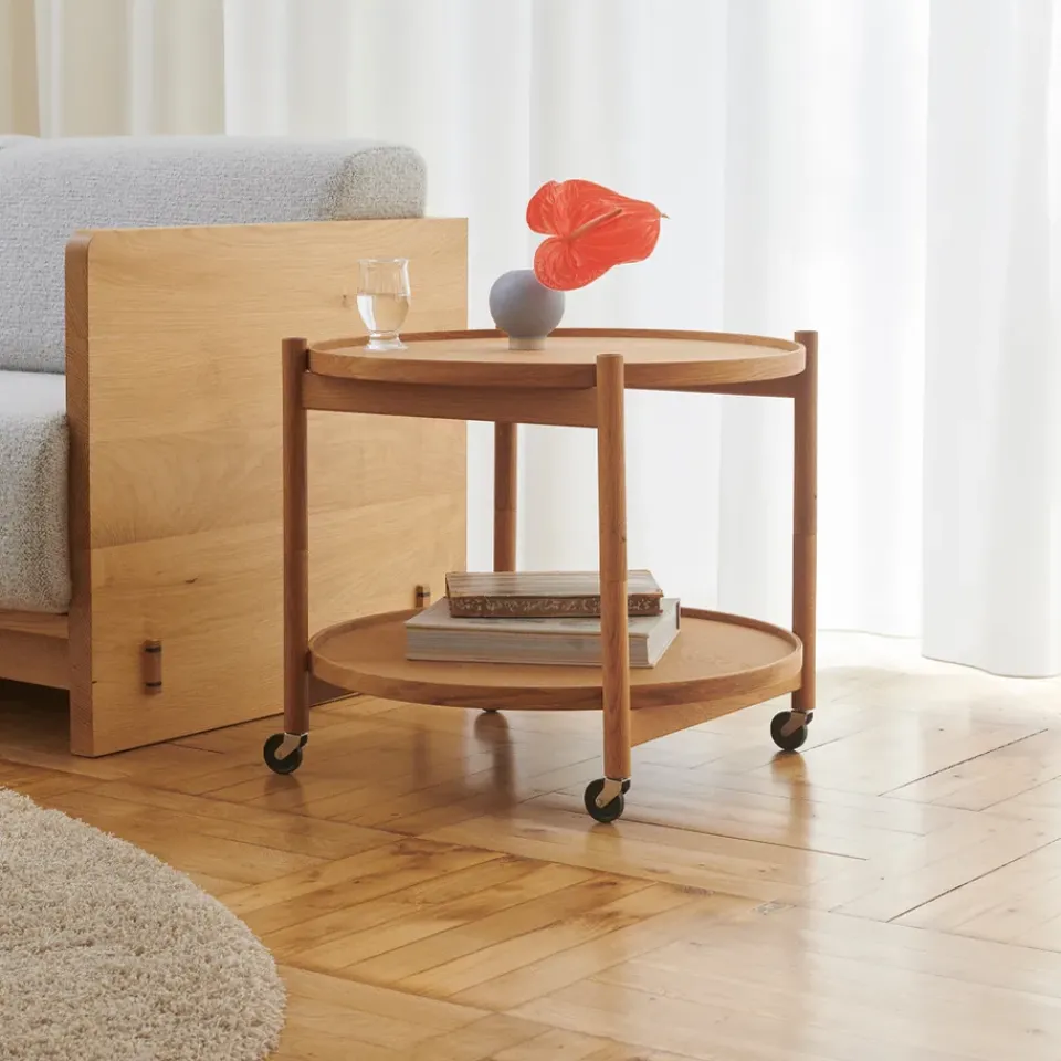 Carrito Bølling Tray Table model 60, Sunny, estructura de haya sin tratar*Brdr. Krüger Online