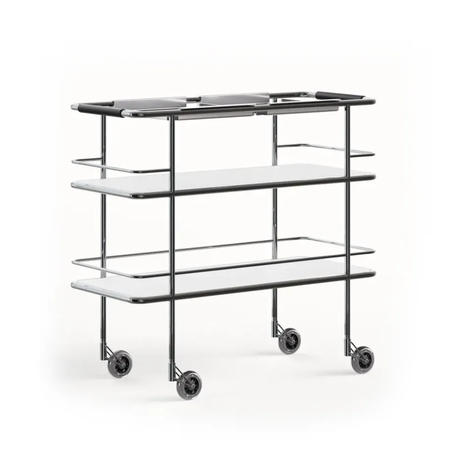 Carrito de servicio Cargo Support, Laminado blanco-cromo*Lammhults New