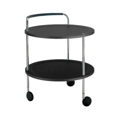Carro con ruedas Trolley Round basic, oscuro, base de cromo*SMD Design Outlet