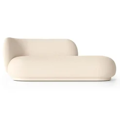 Chaiselongue Diván bouclé Rico izquierda, Wool offwhite*Ferm Living Best