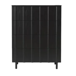 Cómoda Rib dresser 4 cajones, Soft Black*Normann Copenhagen