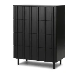 Cómoda Rib dresser 4 cajones, Soft Black*Normann Copenhagen