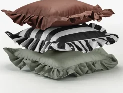 Cojín con volantes Outdoor 45x45 cm, Black-white*Garden Glory Clearance