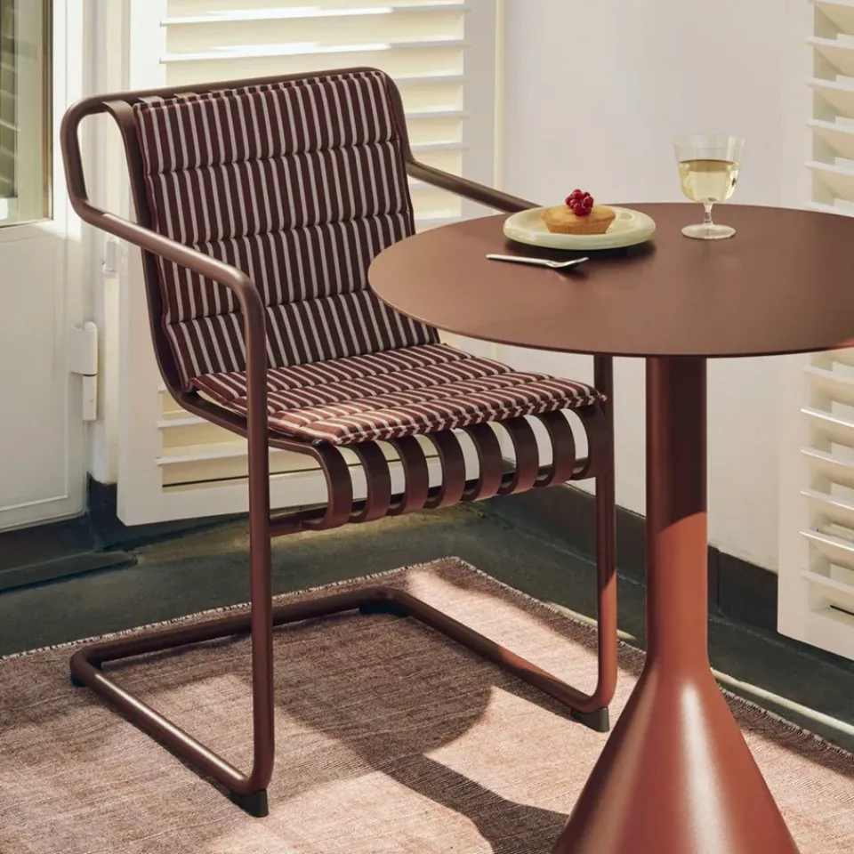 Cojín de asiento Terrazza Folding, Terracotta bold stripe, 82x40 cm*HAY New