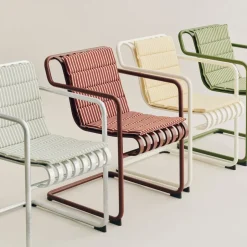 Cojín de asiento Terrazza Folding, Terracotta bold stripe, 82x40 cm*HAY New