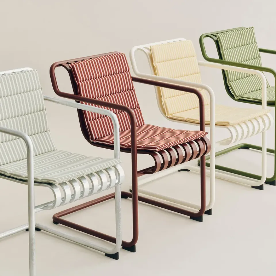 Cojín de asiento Terrazza Folding, Yellow bold stripe, 82x40 cm*HAY Hot
