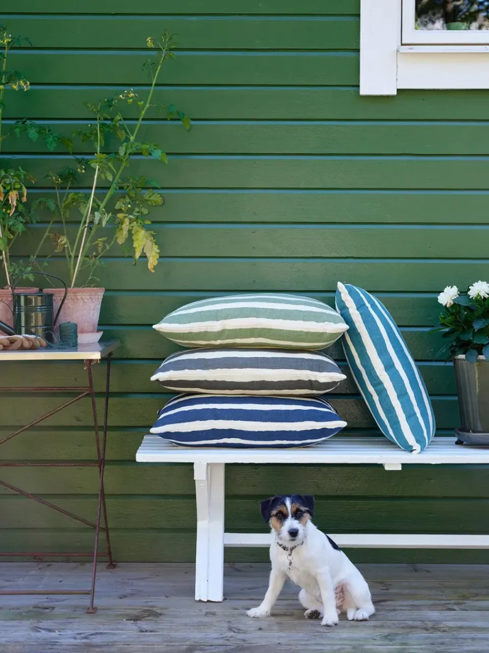 Cojín de exterior Block Stripe 40x60 cm, Grey-off white*Chhatwal & Jonsson