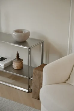 Consola Foldable 124×60 cm, Acero inoxidable cepillado*Kristina Dam Studio Outlet