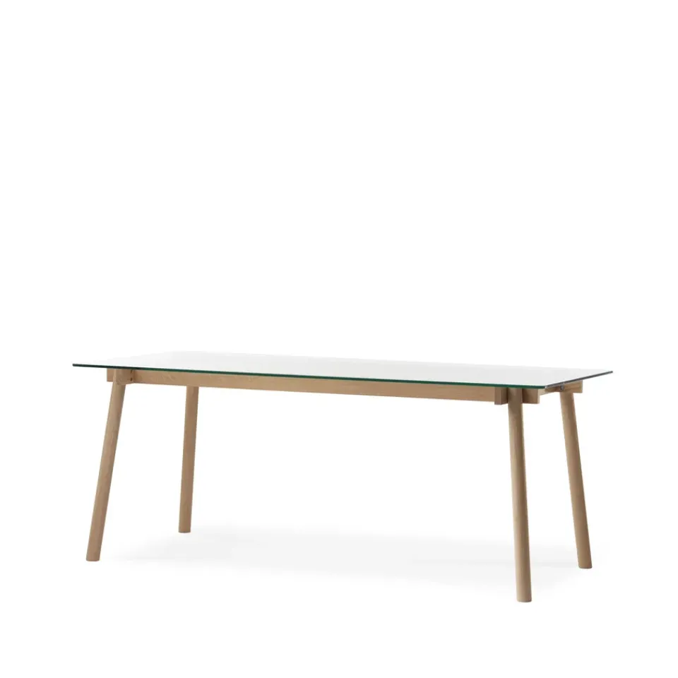 Corners Mesa, Roble aceitado blanco, vidrio*A2 New