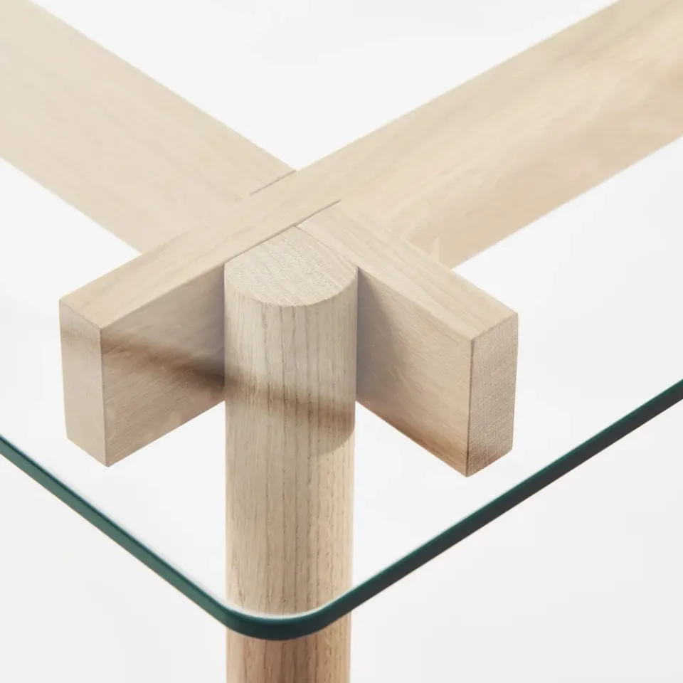 Corners Mesa, Roble aceitado blanco, vidrio*A2 New