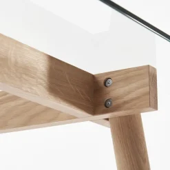 Corners Mesa, Roble aceitado blanco, vidrio*A2 New