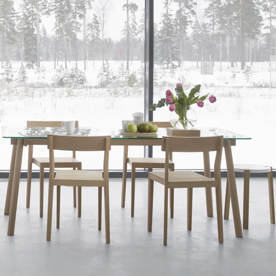 Corners Mesa, Roble aceitado blanco, vidrio*A2 New