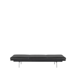 Diván Outline, Refine leather black-Aluminium*Muuto Sale