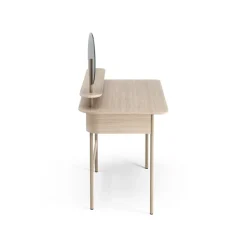 Escritorio Luna con cajón, estante y espejo, Roble pigmentado blanco*Swedese Sale