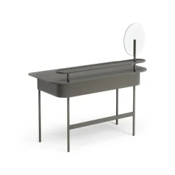 Escritorio Luna con cajón, estante y espejo, Roble tormenta*Swedese Discount
