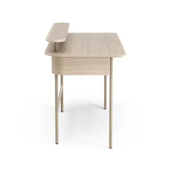 Escritorio Luna con cajón y estante, Roble pigmentado blanco*Swedese New