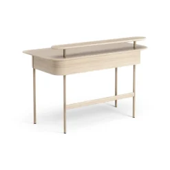 Escritorio Luna con cajón y estante, Roble pigmentado blanco*Swedese New