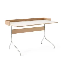 Escritorio Pavilion AV17, Mushroom linoleum, roble lacado, patas de cromo*&Tradition New